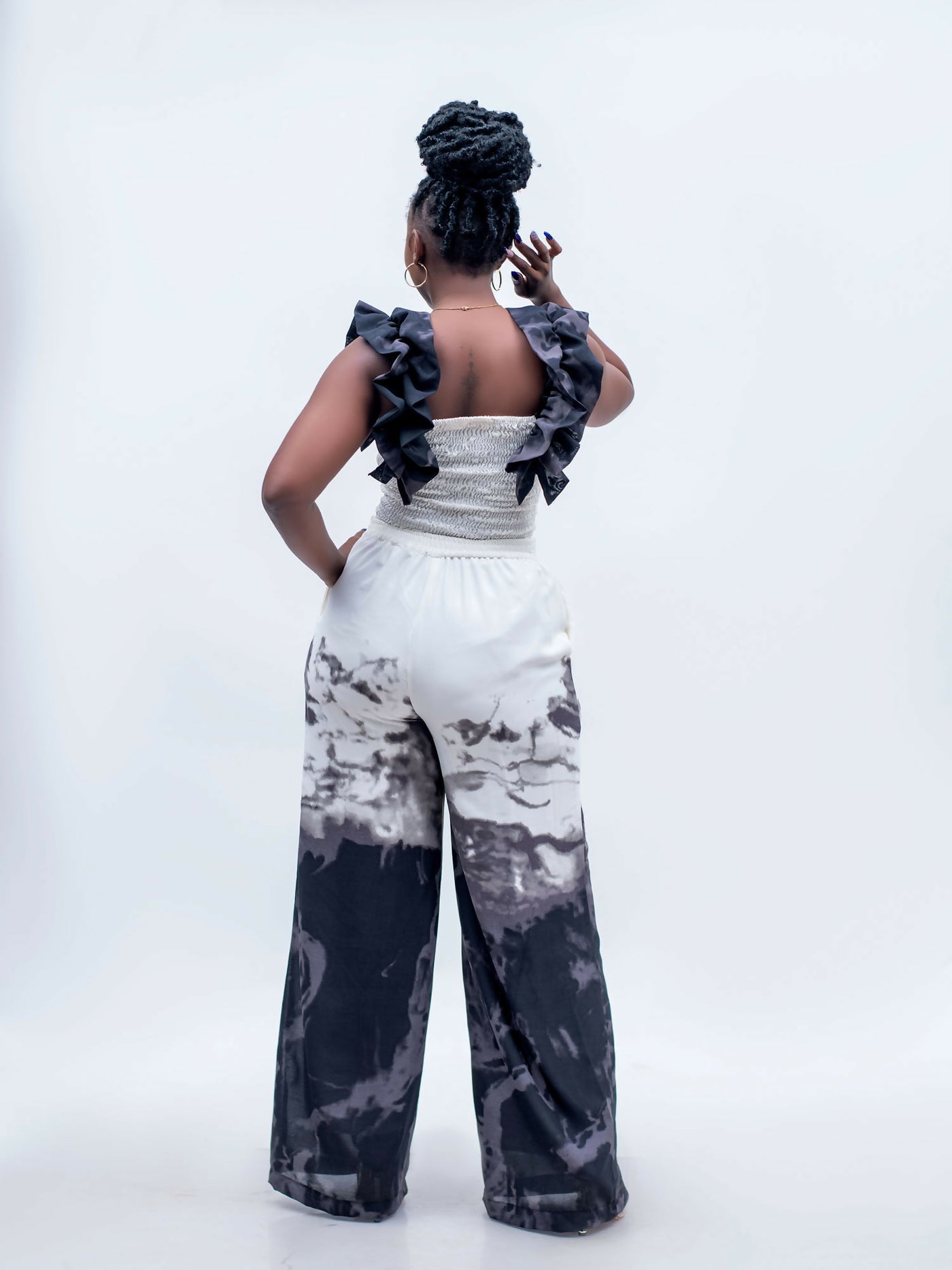 Plainchic Asia Pant Set - Black / White Print