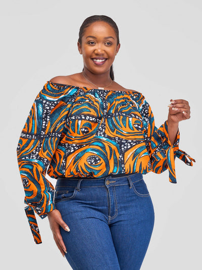 Dewuor Offshoulder Top - Orange - Shopzetu