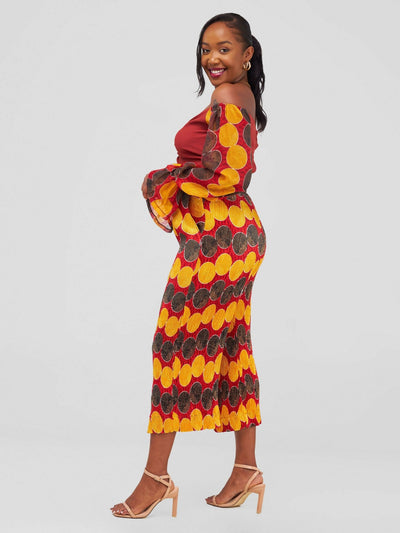 Nefpatra Africa Ankara Jumpsuit - Orange - Shopzetu