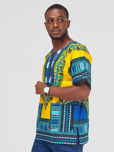 Ankarated Melo Dashiki Shirt - Yellow - Shopzetu