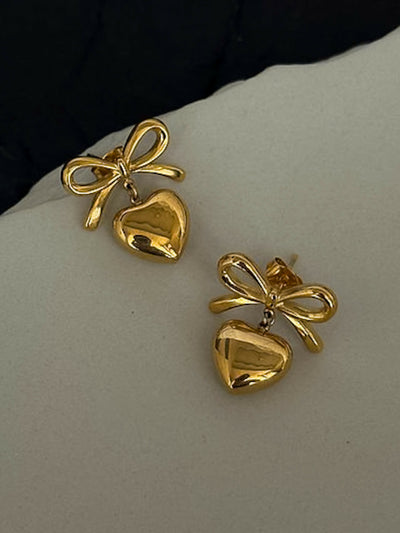 Her Essence Non Tarnish Bow Affair Earring - Gold - Shopzetu