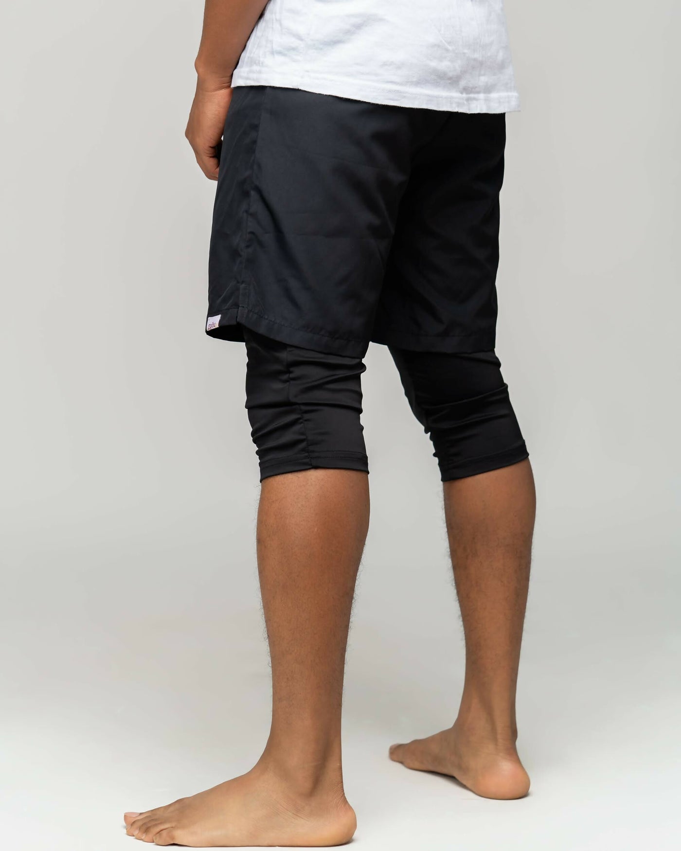 Zaiba Creations Modest Workout 2 in1 Long Shorts - Black - Shopzetu