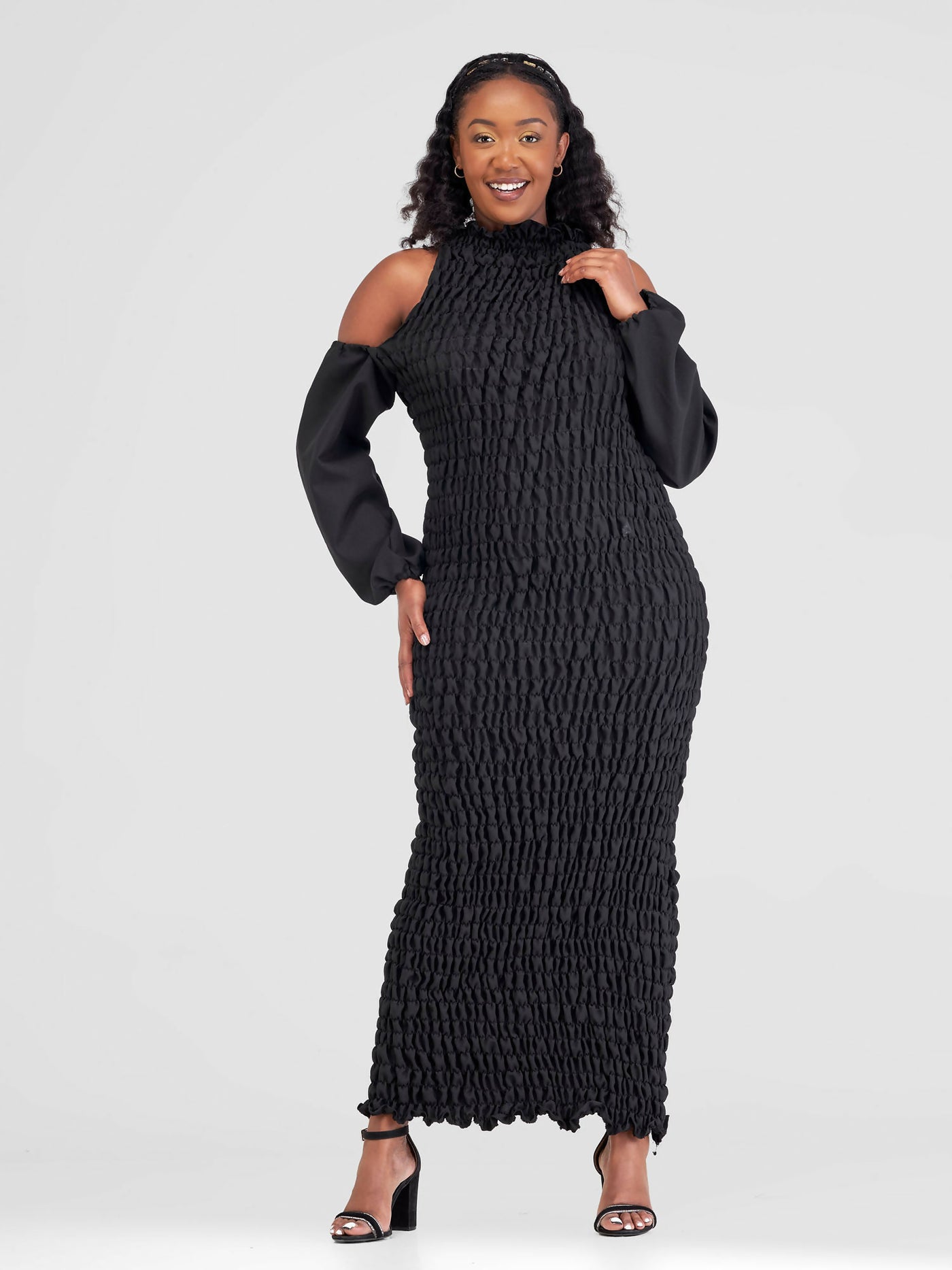 Tayari Fashion House Long Stretch Dress - Black