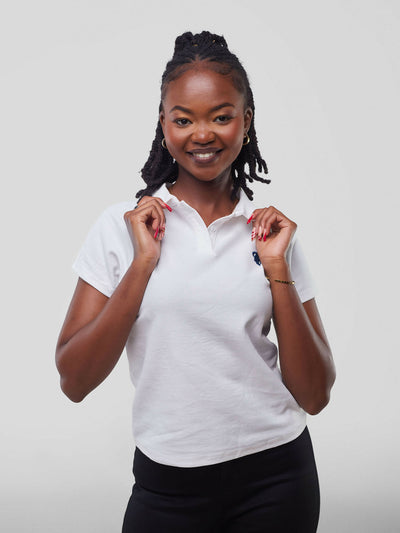 Stylish Sisters Ladies Polo T-shirt - White