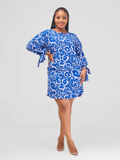 Lizola Maranda Shift Dress - Blue / Pink - Shopzetu