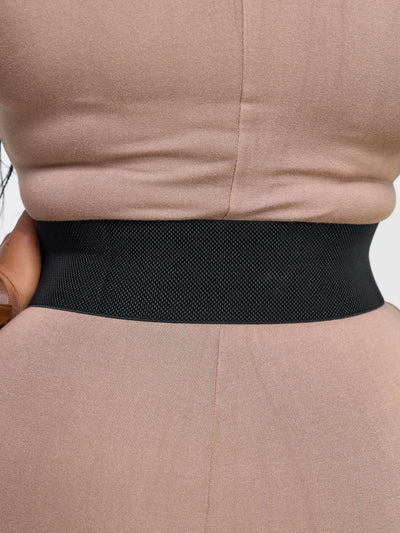 Afrodame Chic Wide Waist Belt - Black