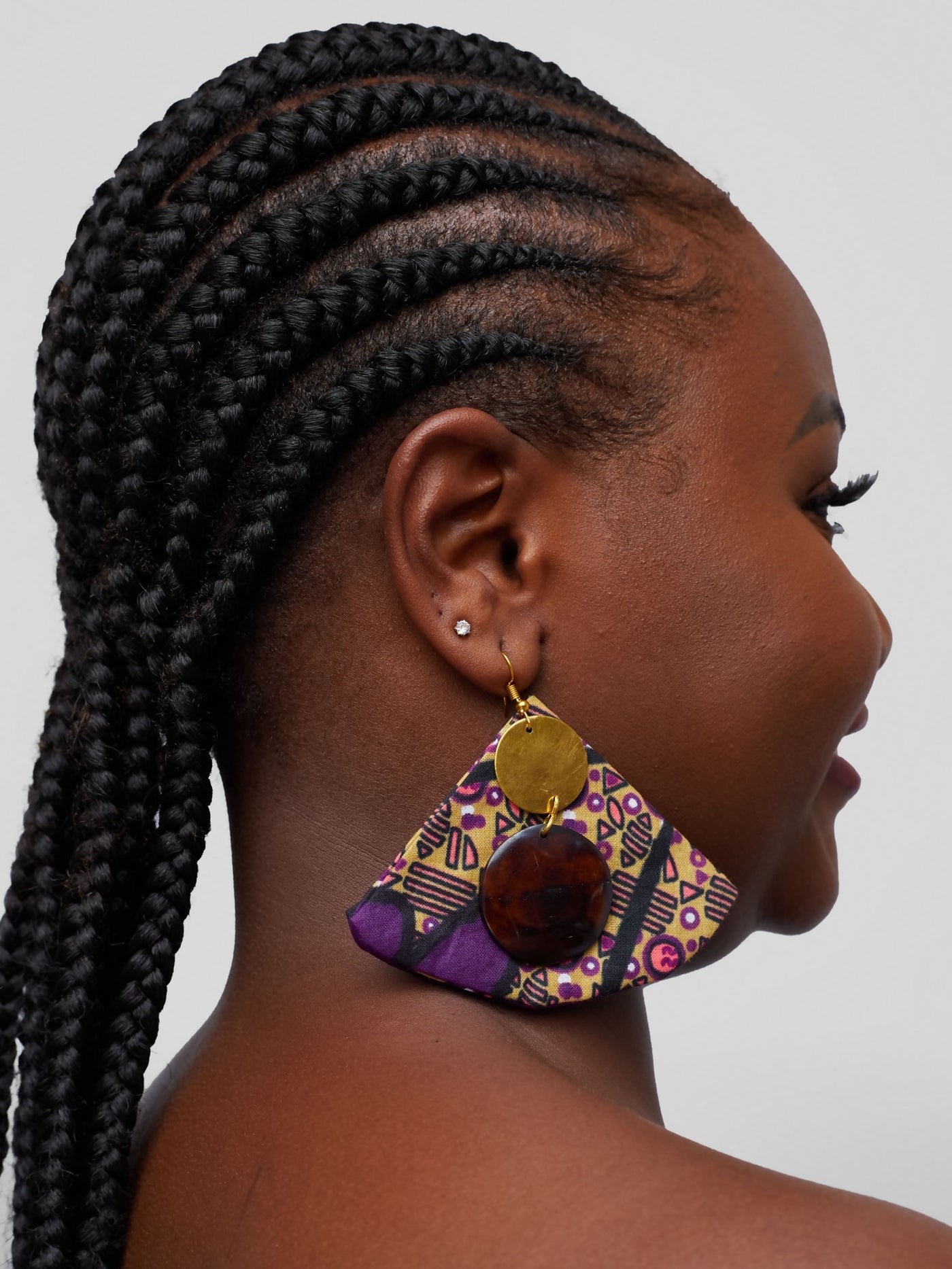 Tuli Razia Ankara With Detail Earring - Purple - Shopzetu