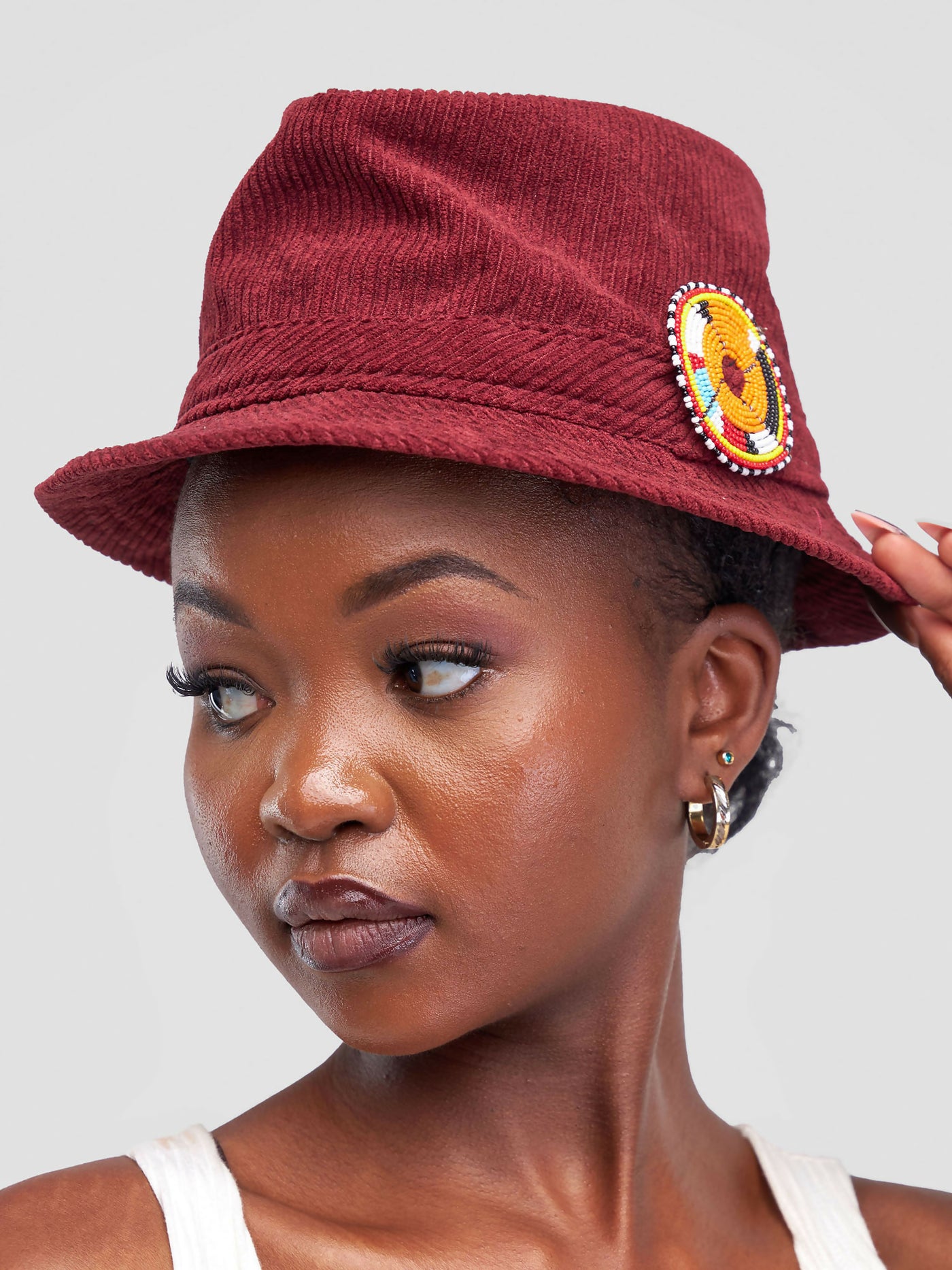 Umbo Collections Panama Fedora Hat - Maroon