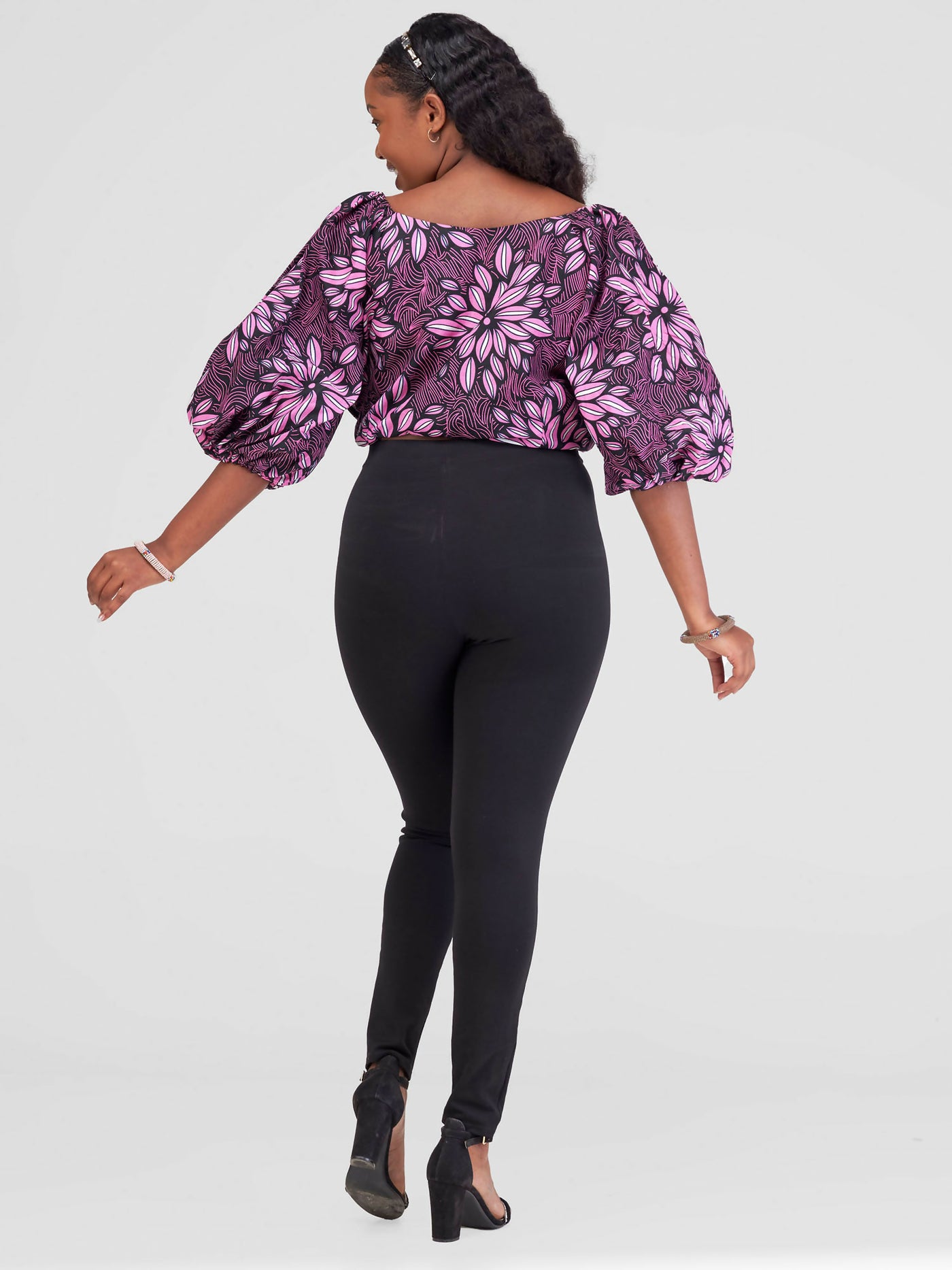 Tayari Fashion House Maua Ankara Crop Top - Pink - Shopzetu