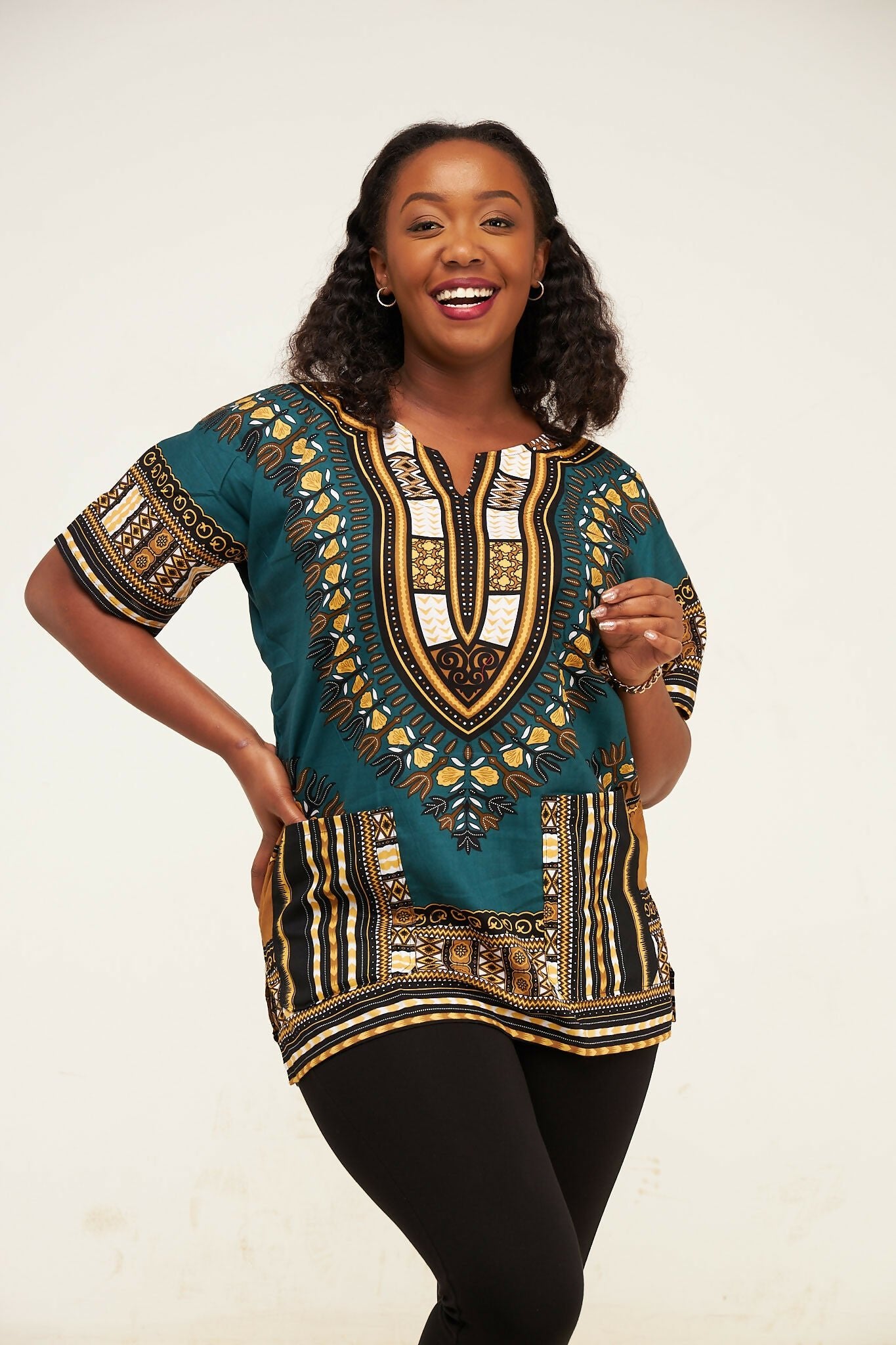 Ankarated Melo Dashiki Shirt - Emerald Green - Shopzetu