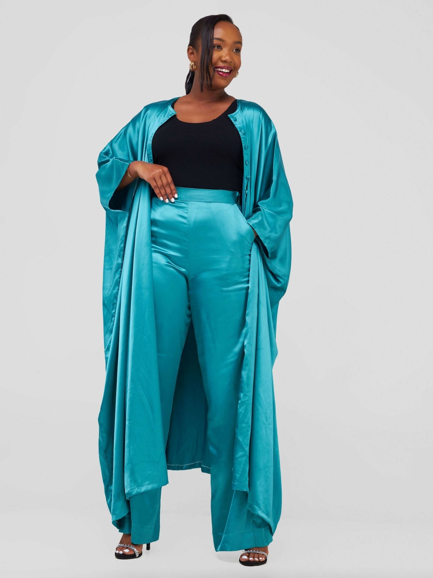 Nefpatra Africa Andy Kimono Set - Turquoise - Shopzetu