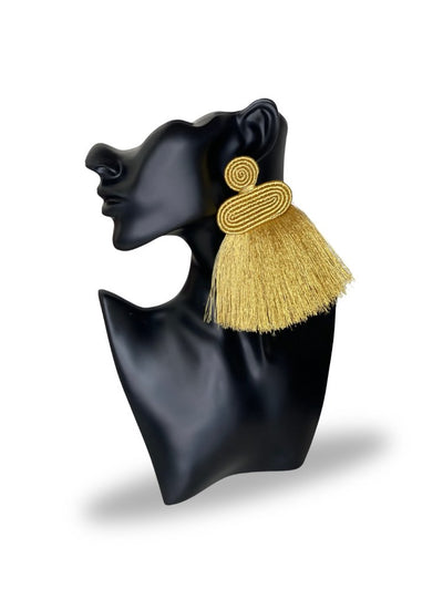 Tuli Liana Tassel Earring - Gold - Shopzetu