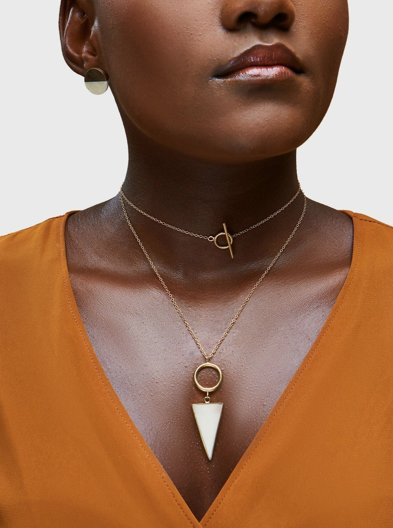 Hajime Jewellery Amika Triangle Pendant & Necklace - Gold