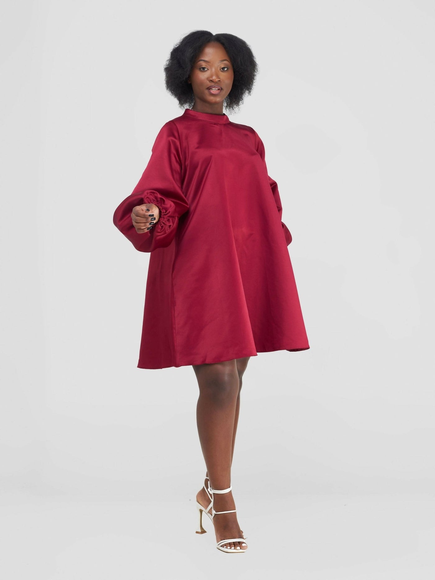 Vuli Closet Shift Dress - Maroon - Shopzetu