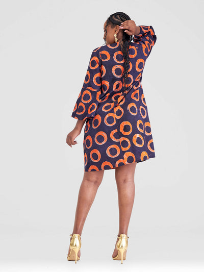 The Fashion Frenzy Duara Shift Dress- Orange