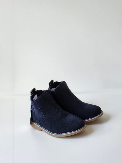 Boys Leather Ankle Boots - Navy - Shopzetu