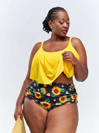 Lizola Amelia sunflower swimwear 2pc - Yellow - Shopzetu