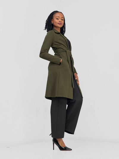 Vivo Basic Trench Coat - Hunters Green - Shopzetu