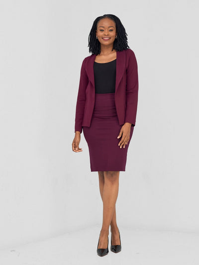 Vivo Faraji Long Sleeve Jacket - Burgundy - Shopzetu