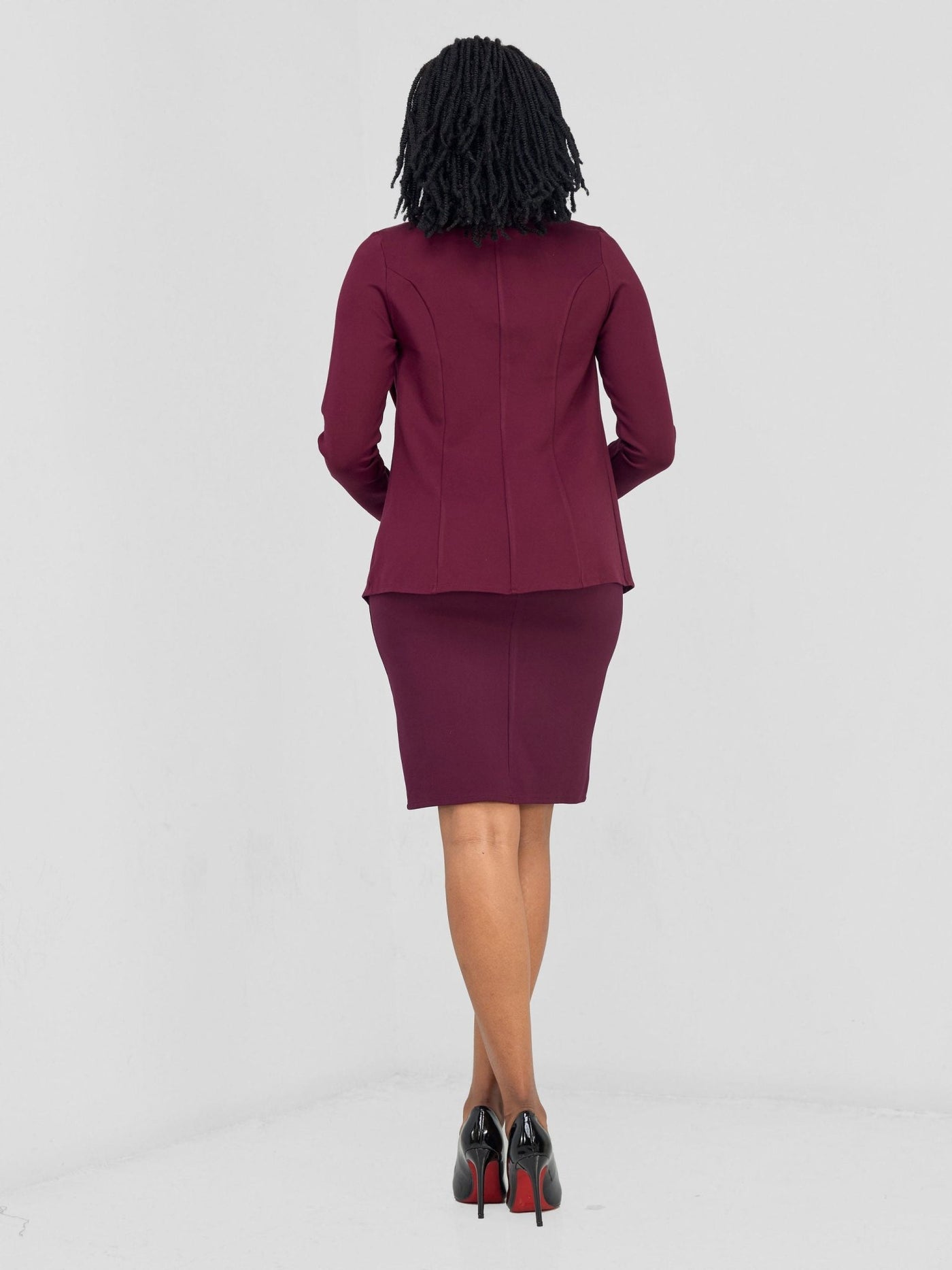 Vivo Faraji Long Sleeve Jacket - Burgundy - Shopzetu