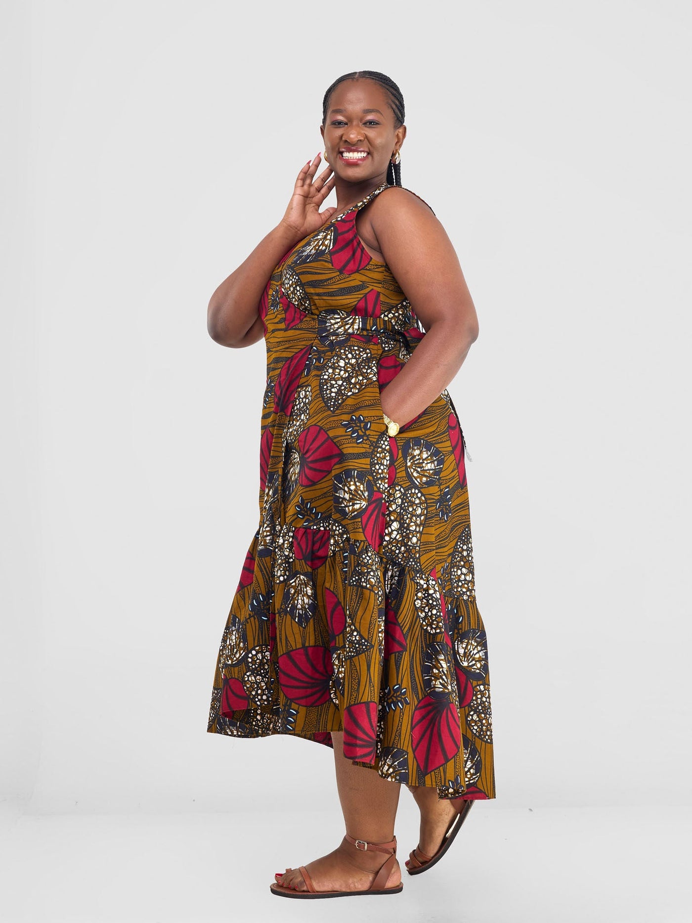 Savannah Kitenge Midi Wrap Dress - Sipo Print