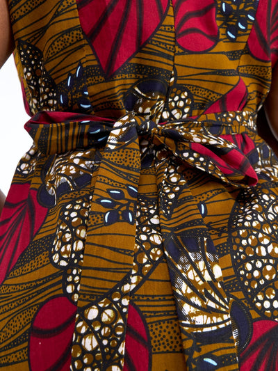 Safari Savannah Kitenge Midi Wrap Dress - Sipo Print - Shopzetu