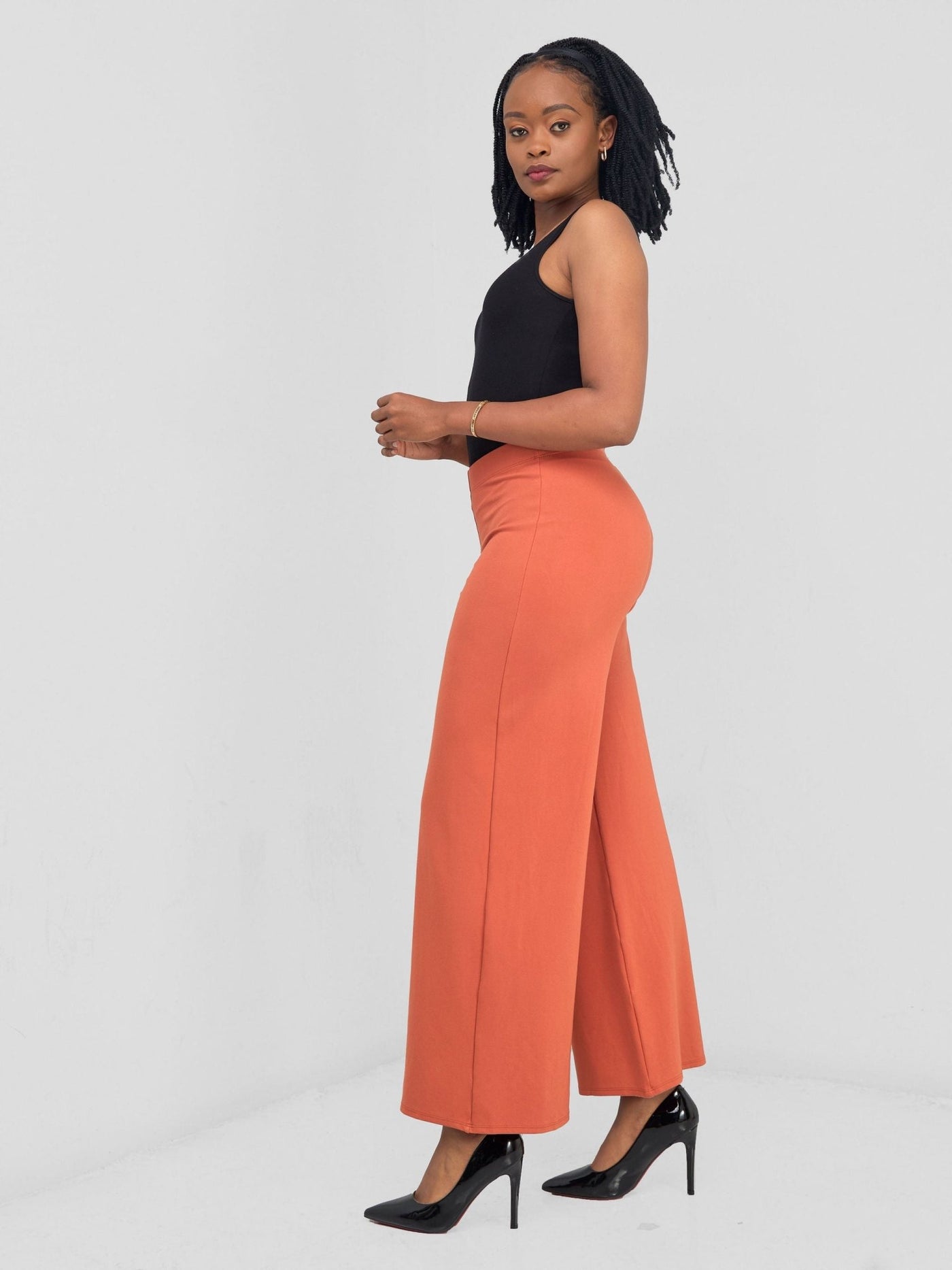 Vivo Upe Wide Leg Pants - Rust - Shopzetu