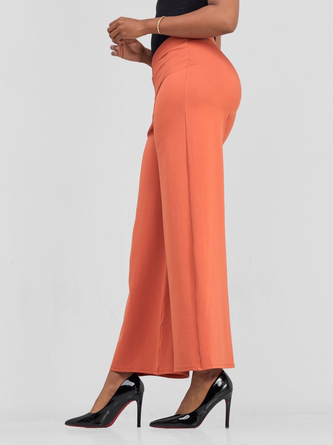 Vivo Upe Wide Leg Pants - Rust - Shopzetu