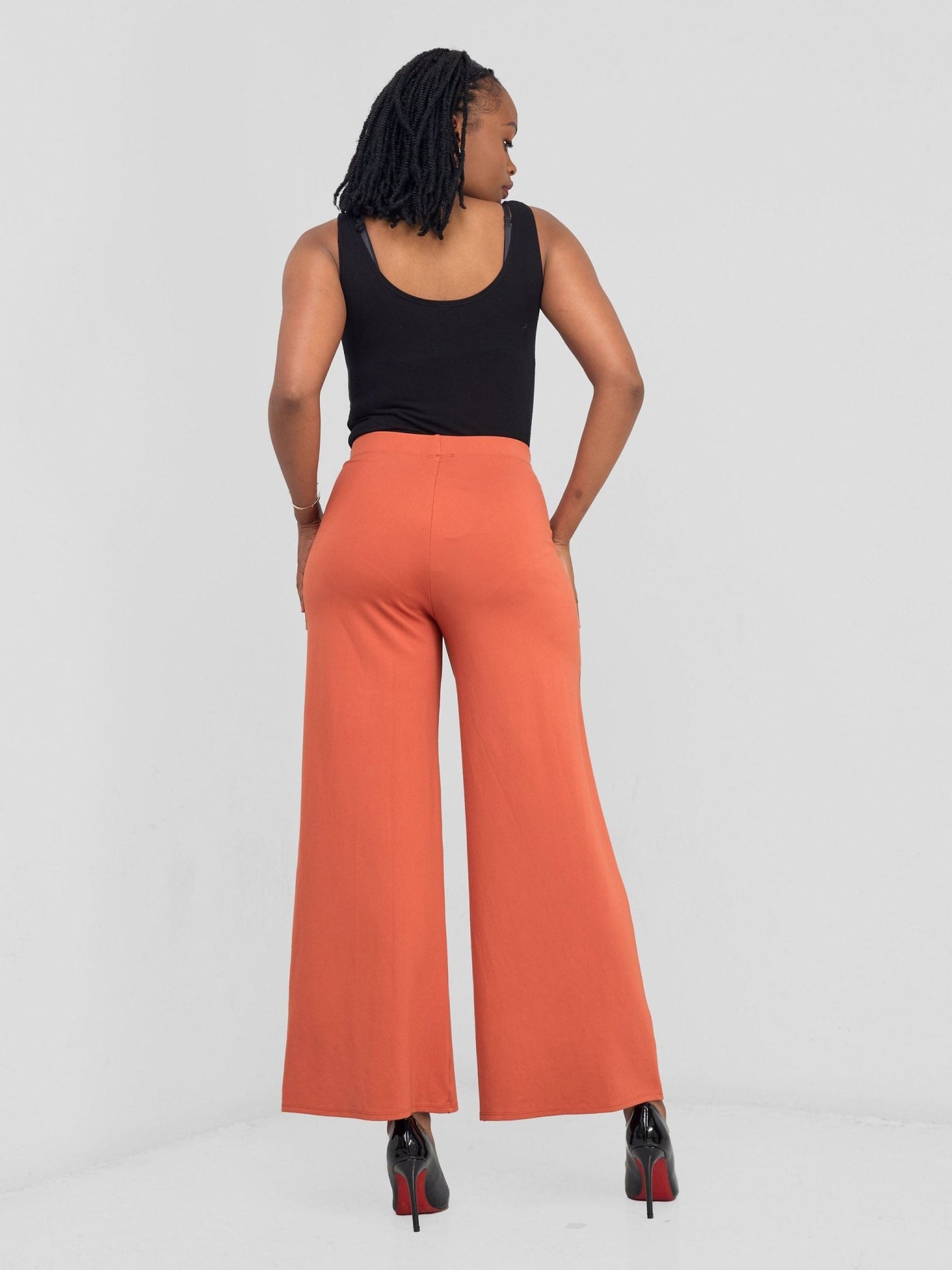 Vivo Upe Wide Leg Pants - Rust - Shopzetu