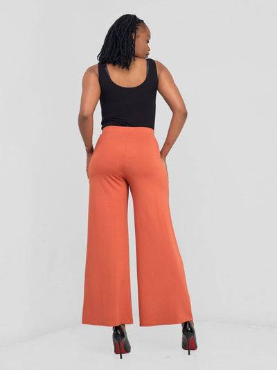 Vivo Upe Wide Leg Pants - Rust - Shopzetu