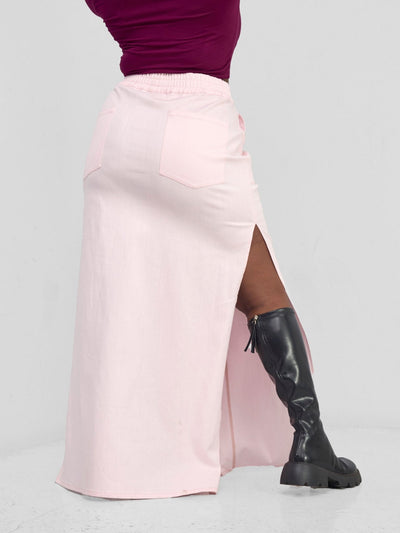 Zoya Banda High Slit Maxi Skirt - Pink - Shopzetu