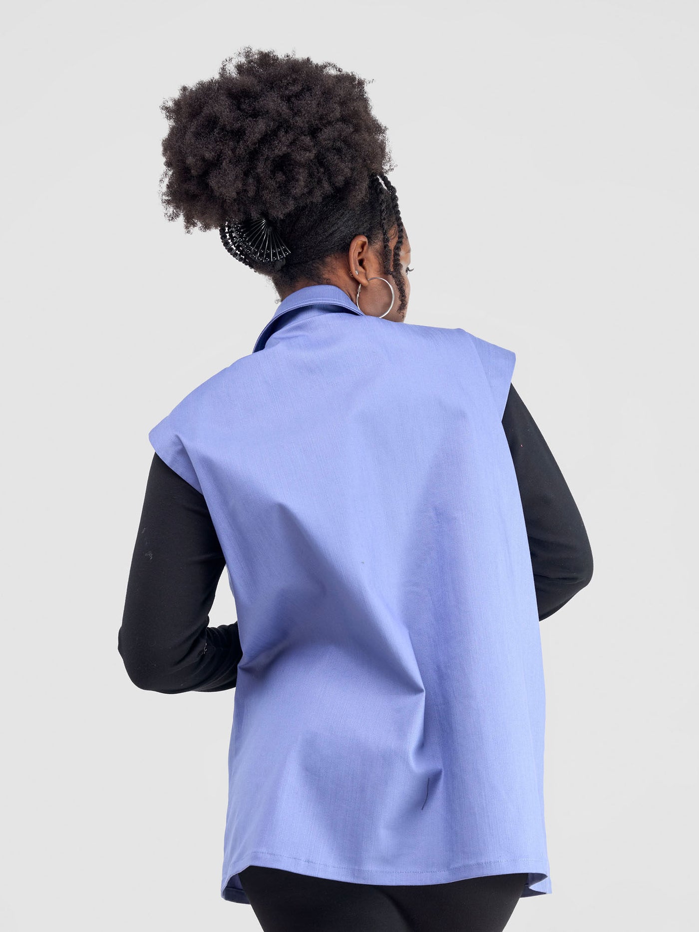 Zoya Banda Drop Shoulder Unisex Wide Jacket - Blue