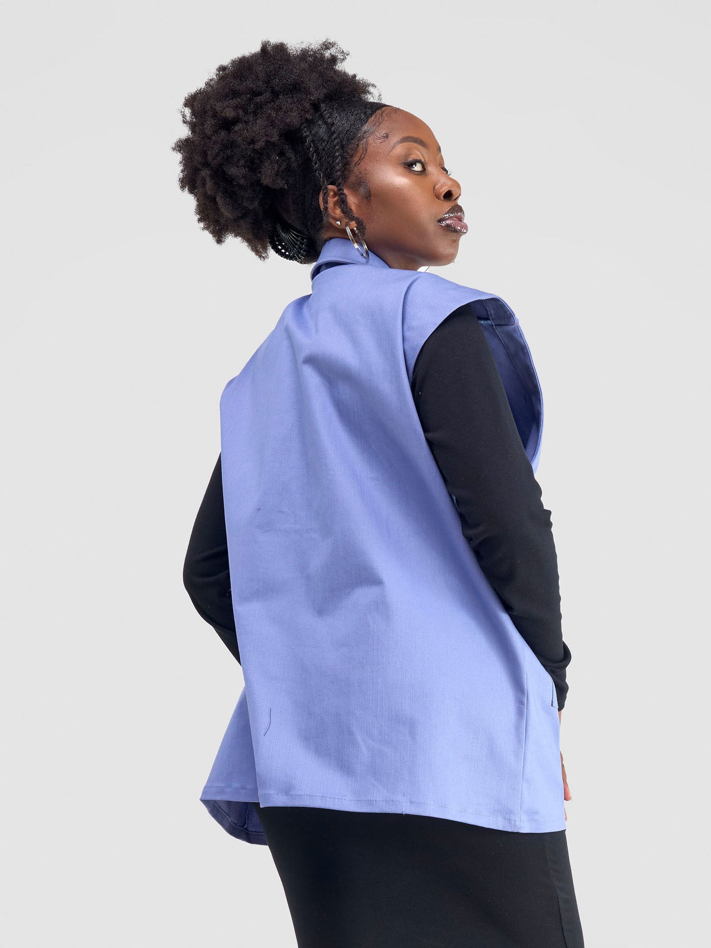 Zoya Banda Drop Shoulder Unisex Wide Jacket - Blue