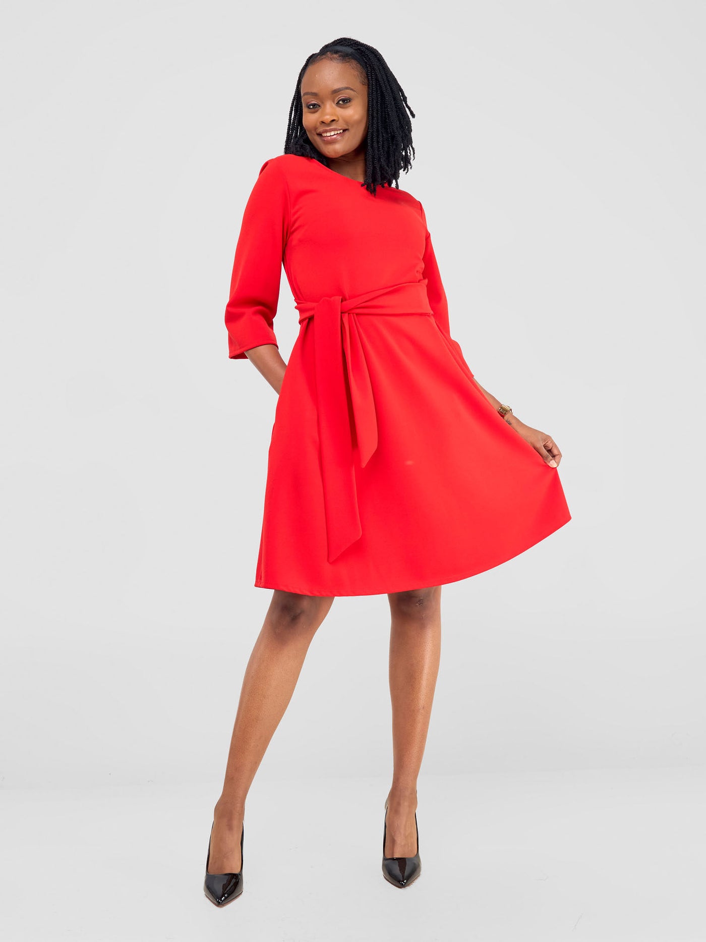 Vivo Imara 3/4 Sleeve Tent Dress - Orange