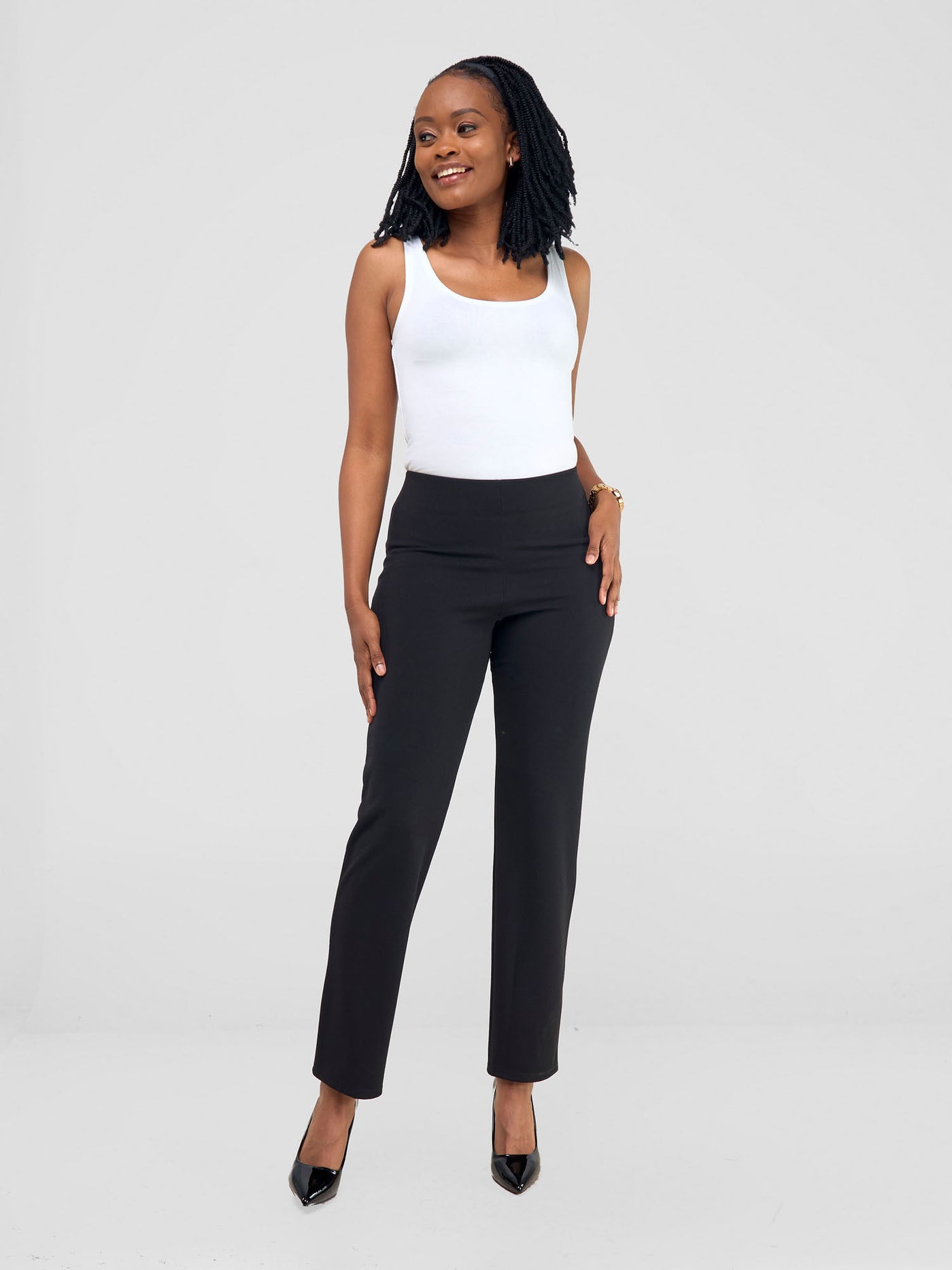 Vivo Basic Straight Leg Pants - Black