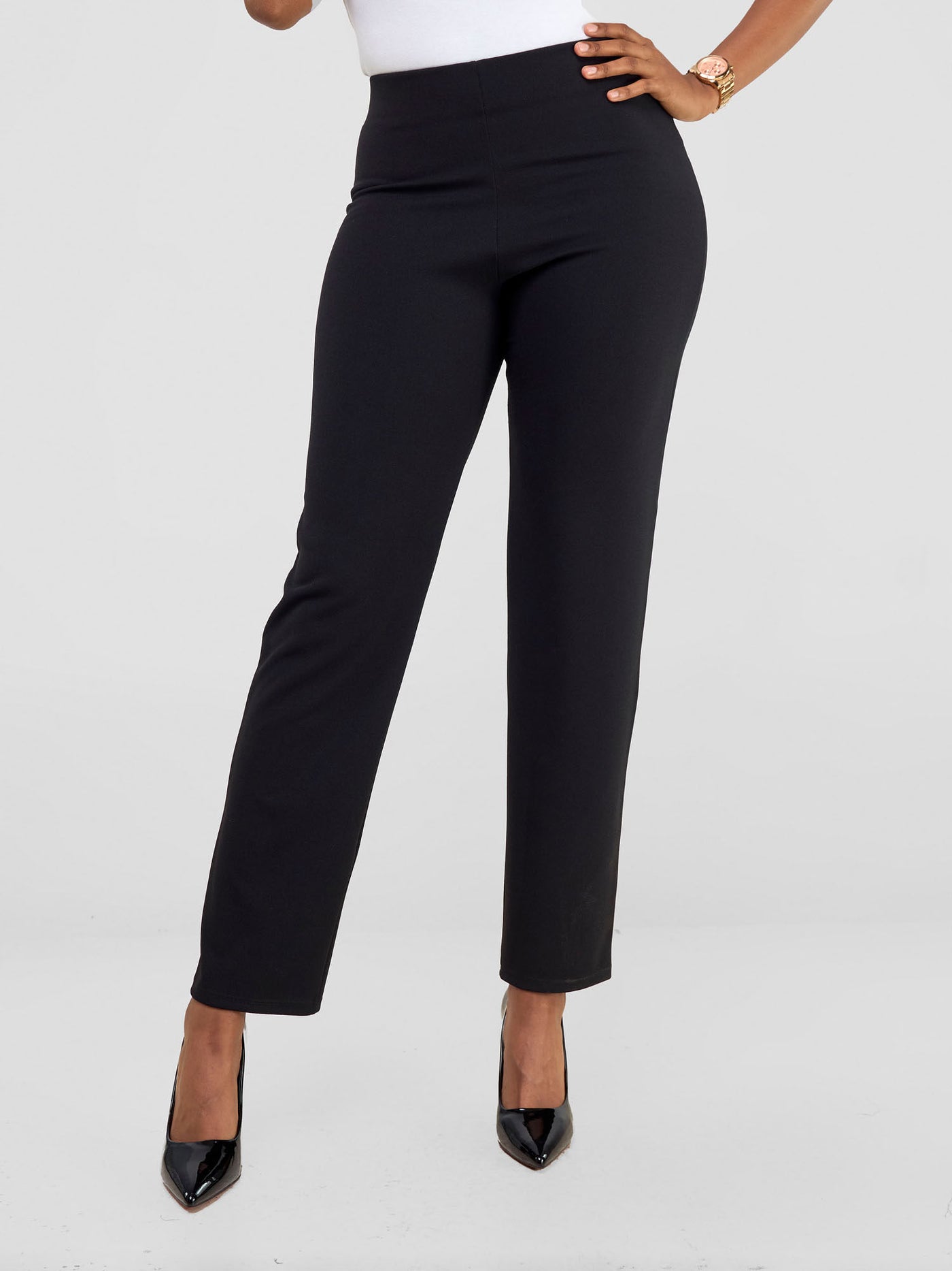 Vivo Basic Straight Leg Pants - Black