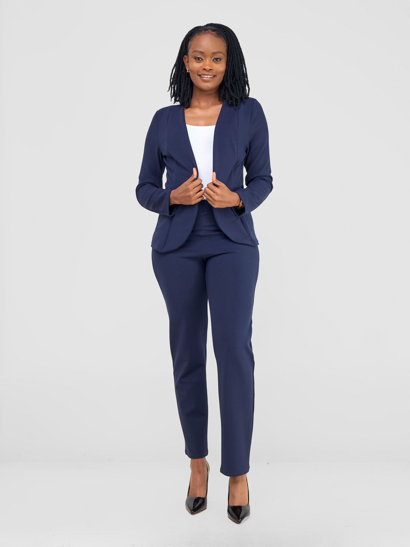 Vivo Basic Straight Leg Pants - Navy