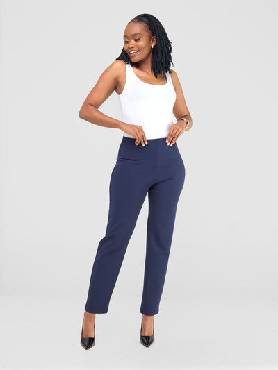 Vivo Basic Straight Leg Pants - Navy