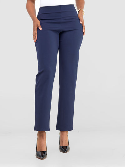 Vivo Basic Straight Leg Pants - Navy