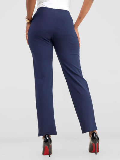 Vivo Basic Straight Leg Pants - Navy