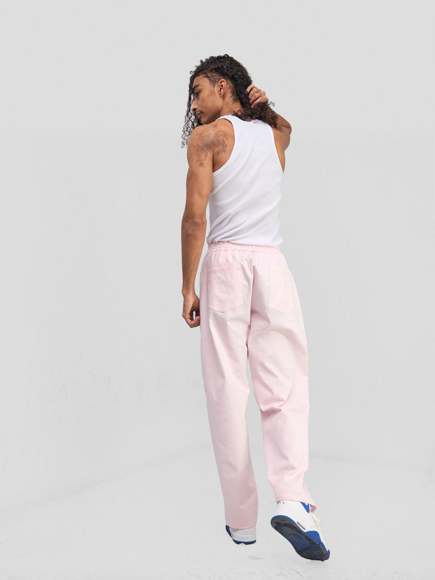 Zoya Banda Men's Wide Pants - Pink - Shopzetu