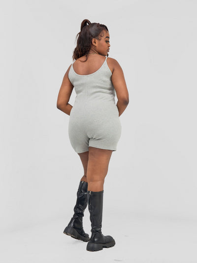 Zoya Banda Strappy Playsuit - Grey - Shopzetu