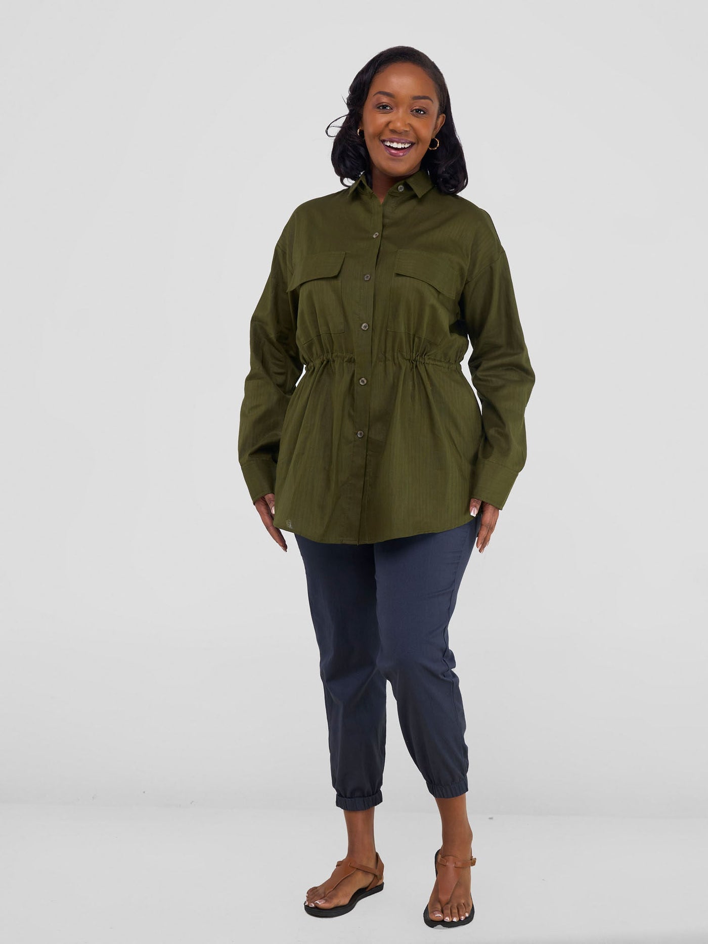 Savannah Drawstring Shacket - Hunters