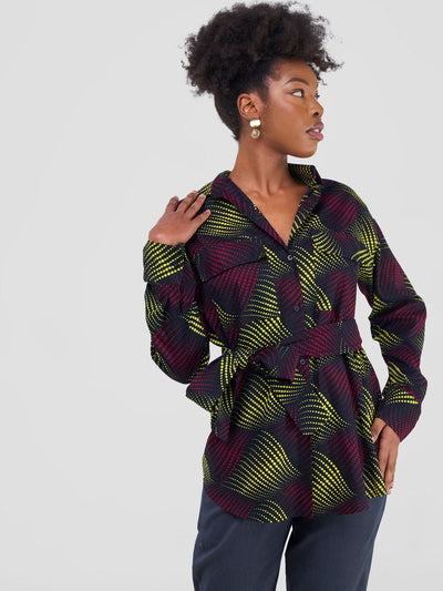 Safari Savannah Kitenge Shacket - Shama Print - Shopzetu