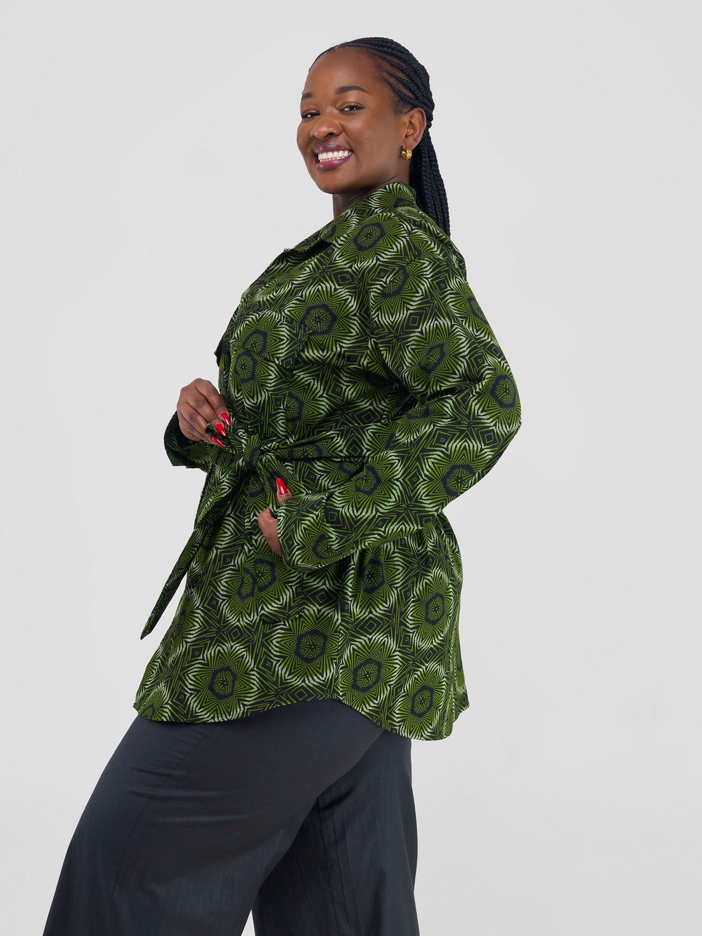 Safari Savannah Kitenge Shacket - Ashai Print - Shopzetu