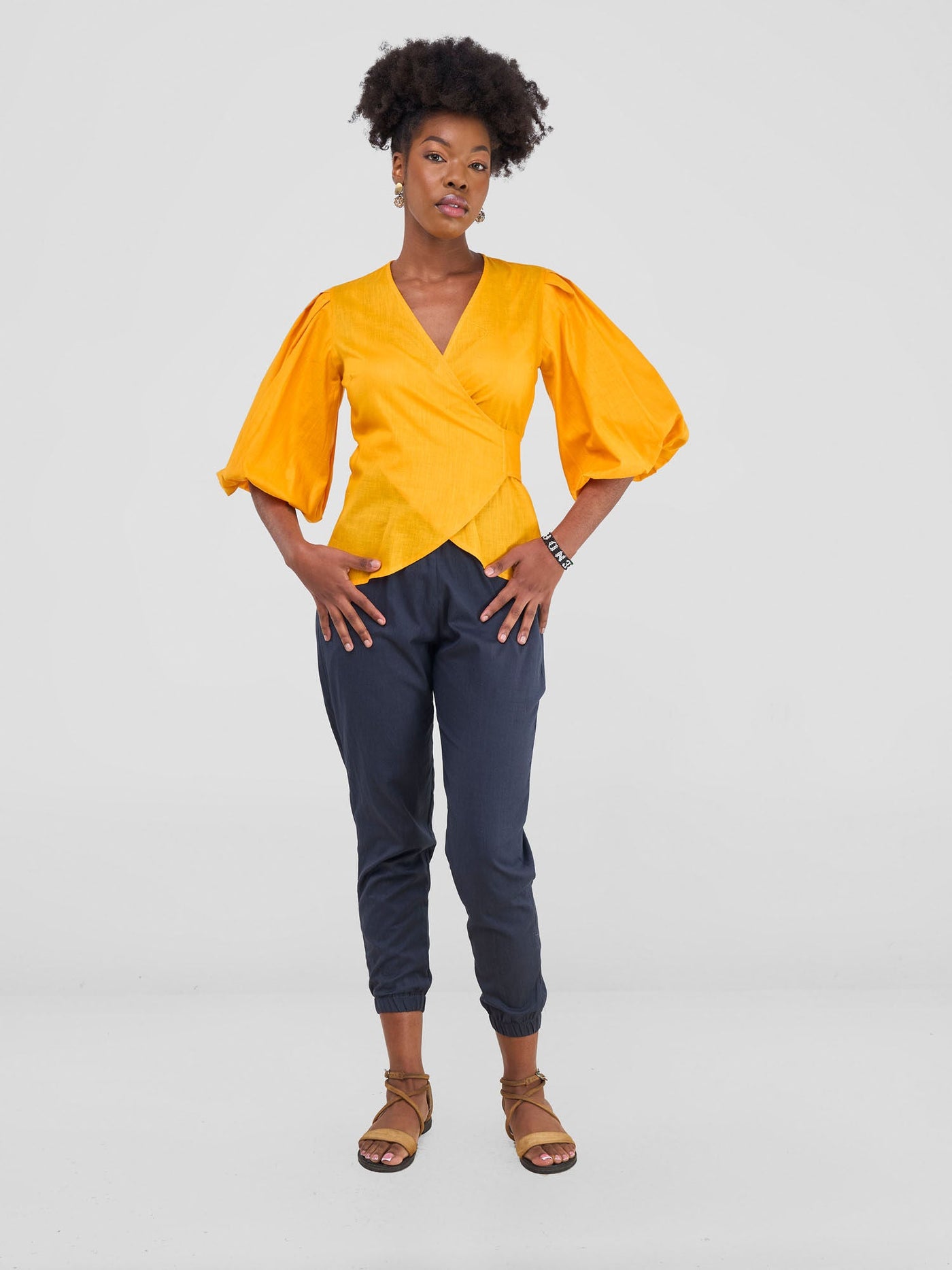 Safari Savannah Wrap Top - Mustard