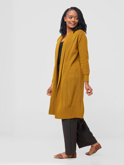 Vivo Long Sleeve Midi Waterfall - Dark Mustard