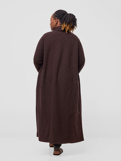 Vivo Long Sleeve Maxi Waterfall - Chocolate Brown