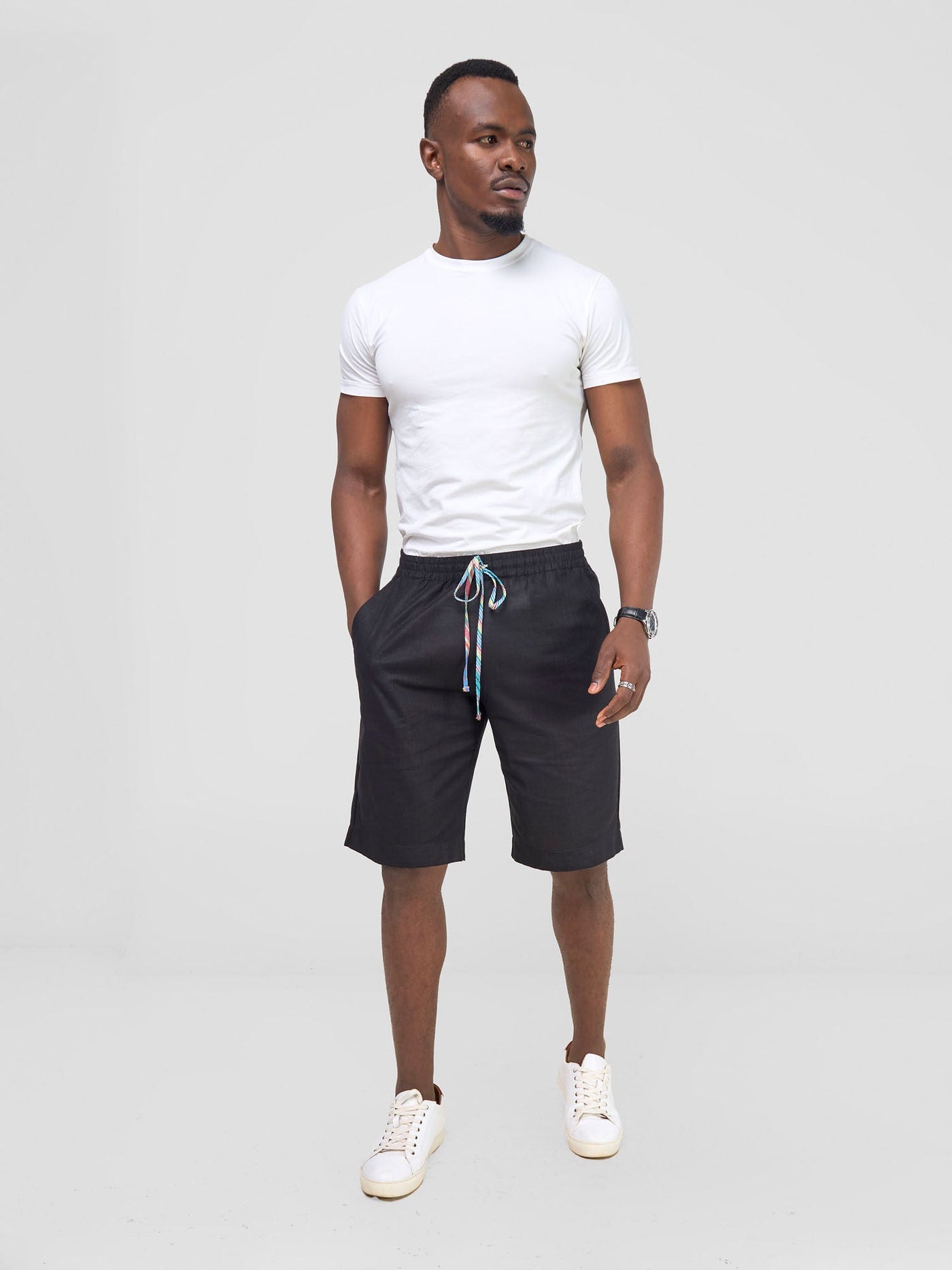 Savannah Men's Drawstring Shorts (Tall) - Black