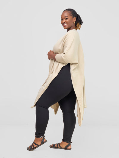 Cuffed Wrap Poncho - Ivory